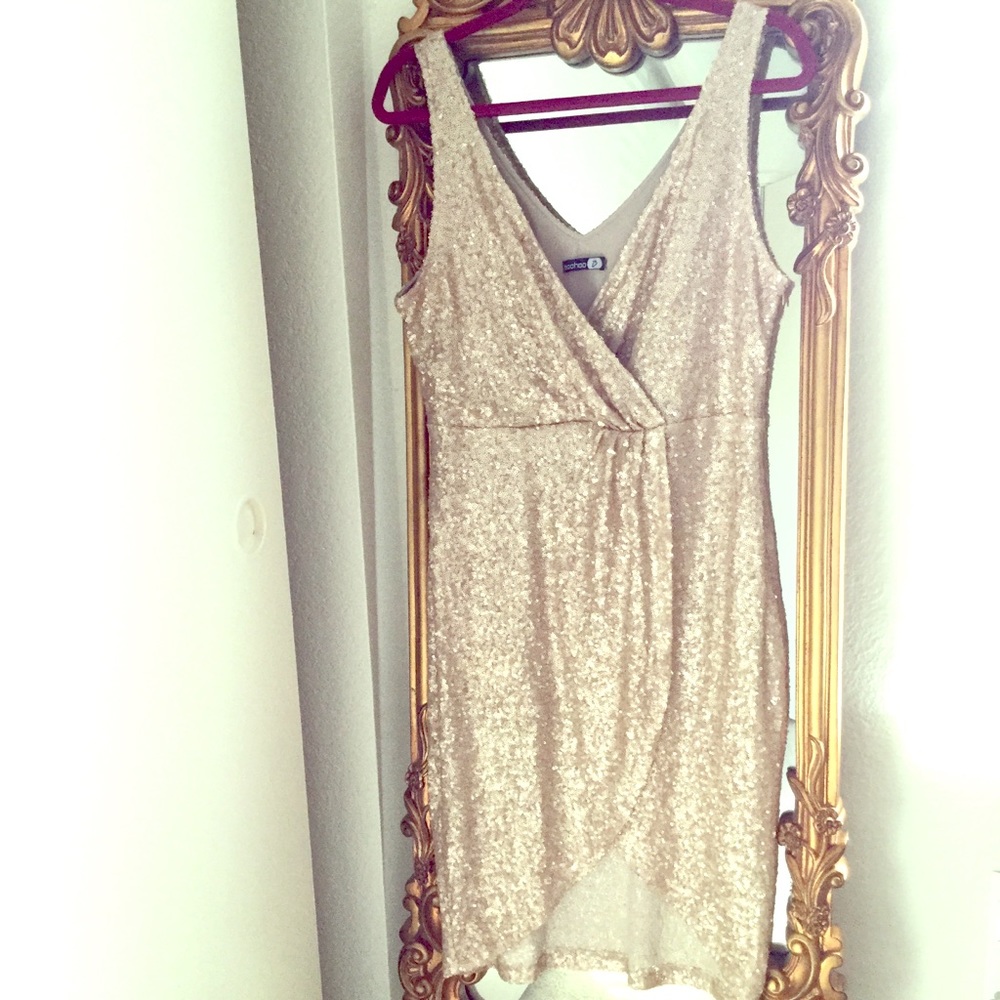 Gold sequin dress